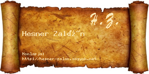 Hesner Zalán névjegykártya