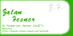 zalan hesner business card